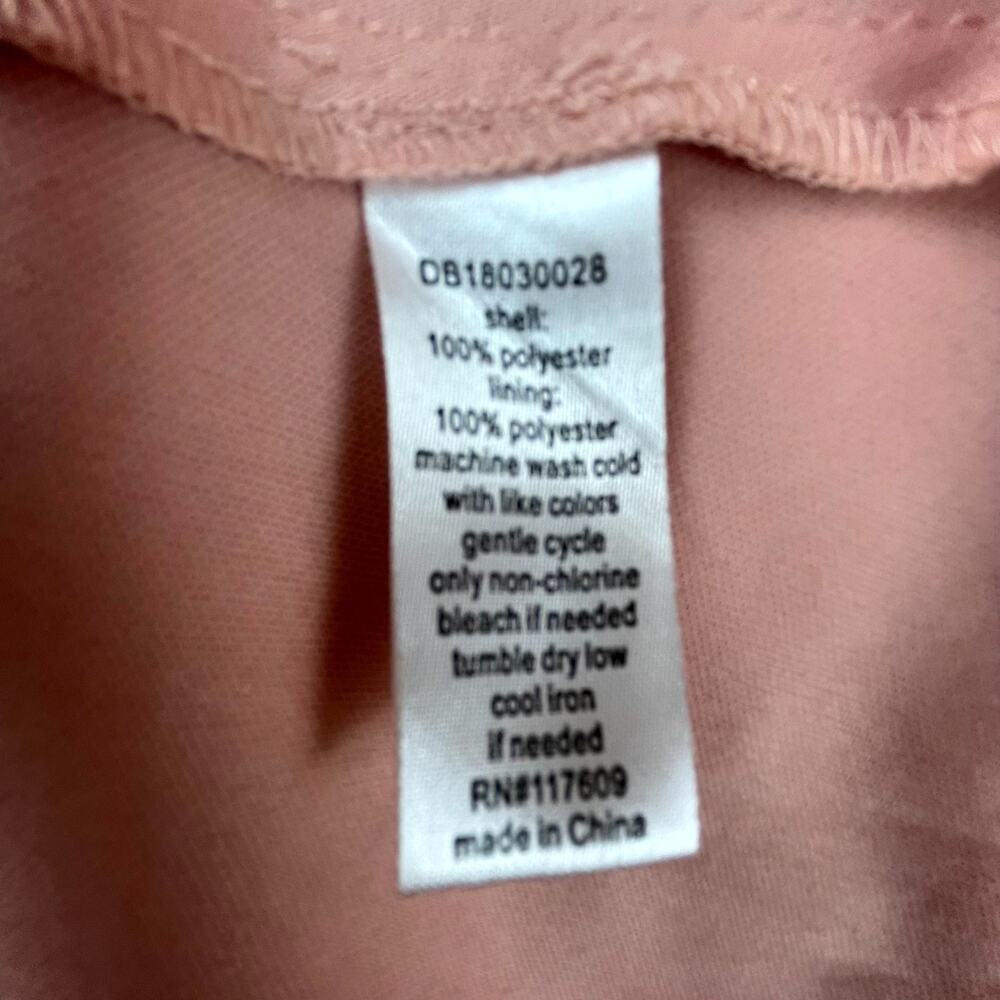 Downeast Dress Women Med Peach Floral Neck Tie Feminine Girly‎ Retro Rockabilly - Picture 6 of 6